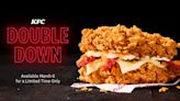 'RIP, buns': KFC's Double Down returns today, the sandwich with no buns, just chicken filets