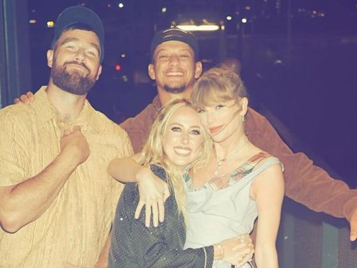 Taylor Swift Tackles Double Date Night Style in a Cinderella Blue Drop-Waist Dress