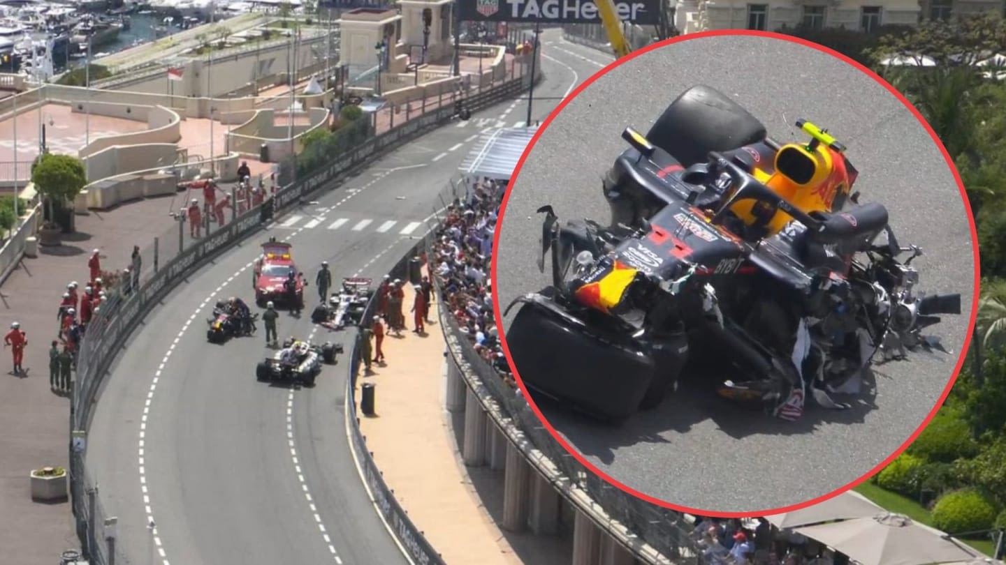 F1 News: Sergio Perez Involved In 'Monster' Crash With Kevin Magnussen as Monaco GP Red Flagged