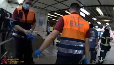 老翁搭北捷手扶梯頭暈向前倒 母女檔香港旅客遭推撞摔傷