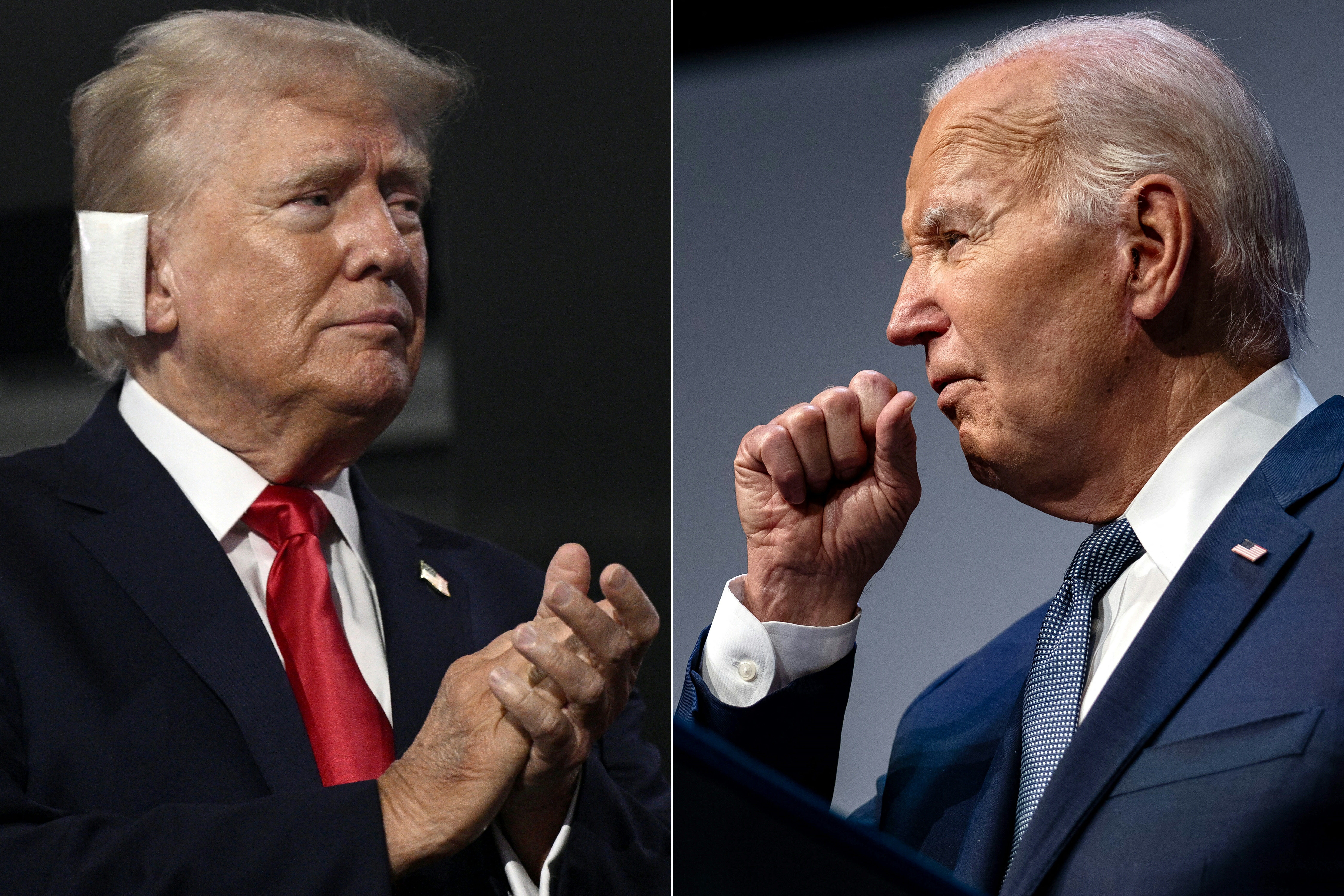 Brutal split screen: Biden holed up with COVID while Trump accepts nomination