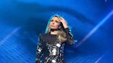 Girls Aloud's Nadine Coyle breaks down in tears onstage during Sarah Harding tribute and is comforted by Cheryl, Kimberley and Nicola