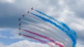 When is the Red Arrows flypast today and where can I see it?