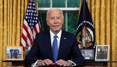 Biden says he bowed out to unite nation, as Trump attacks Harris