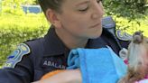 Granby police and animal control, mother-daughter duo, rescues newborn fawn