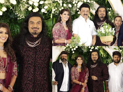 MK Stalin, AR Rahman, Suresh Gopi and more attend Varalaxmi-Nicholai’s wedding reception; pics out