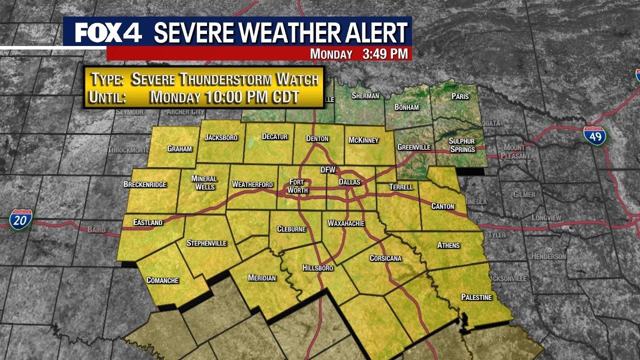 Dallas weather: Severe Thunderstorm Warning in effect for North Texas