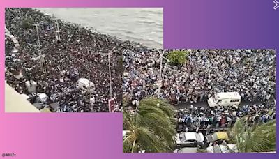 WATCH: Sea of fans assembled to celebrate India’s T20 World Cup win at Mumbai’s Marine Drive make way for ambulance