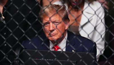 Donald Trump sits ringside at UFC 302 after being found guilty on 34 felony counts