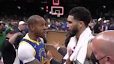 Warriors veteran Andre Iguodala immediately consoled Jayson Tatum as the Warriors won the championship