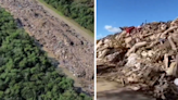 Dois meses após enchente no RS, parque de Canoas acumula montanha de lixo