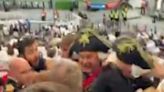 England rugby fans dressed as Lord Nelson involved in chaotic fights during World Cup clash