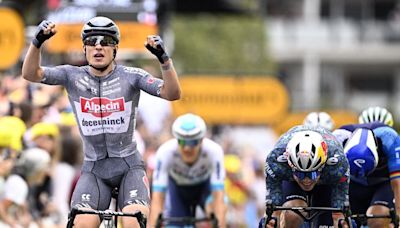 Jasper Philipsen outsprints Wout van Aert to win stage 13 of the Tour de France in Pau