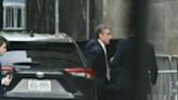 Former Trump attorney Michael Cohen (C) arrives at Manhattan Criminal Court for the trial of former US President Donald Trump for allegedly covering up hush money...