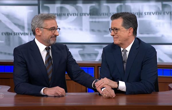 Steve Carell Roasts Colbert in Tearful ‘Daily Show’ Reunion