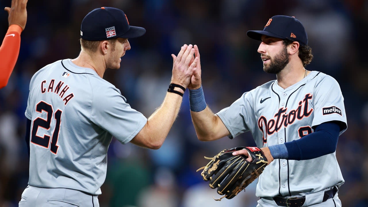 Canha and Pérez hit 2-run HRs, Flaherty gets 6th win 7 starts to help Tigers beat Blue Jays, 5-4