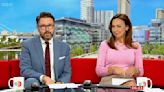 Sally Nugent gasps as Jon Kay swipes at Morning Live's host's appearance