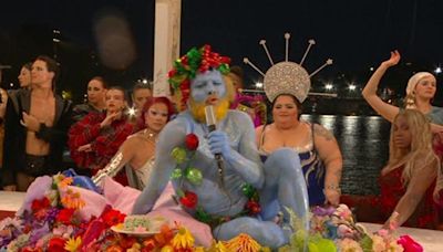 ‘Papa Smurf’ and flaming pianos – strangest moments of Paris Olympics opening ceremony