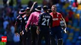 England storm into T20 World Cup semis with 10-wicket rout of USA | Cricket News - Times of India