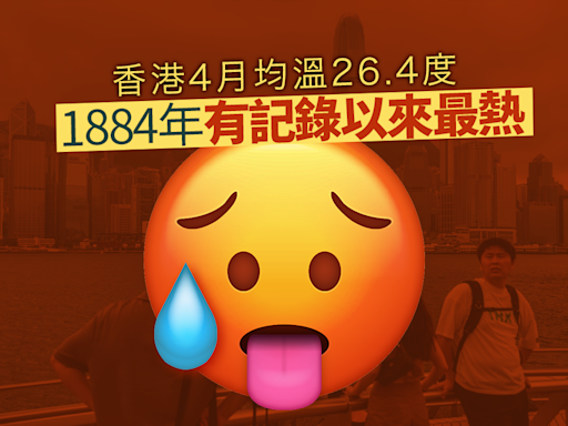 香港4月均溫攝氏26.4度 1884年有記錄以來最熱