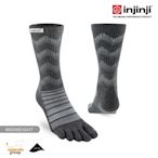 【injinji】Outdoor戶外避震羊毛五趾中筒襪NX[石板灰]NAA7694| 登山襪 羊毛襪 吸濕排汗 五趾襪 厚底防震