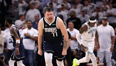 Luka Doncic, Kyrie Irving combine for 63 points as Mavericks steal Game 1 vs. Timberwolves