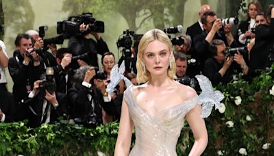 Elle Fanning Looks Like an Ice Princess in This Glassy Gown at the Met Gala