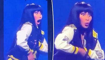 Nicki Minaj’s ‘whole boob’ falls out mid-show: ‘No one f–king told me!’