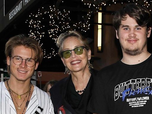 Sharon Stone and Sons Roan and Laird Have Dinner in L.A. During Rare Public Outing Together