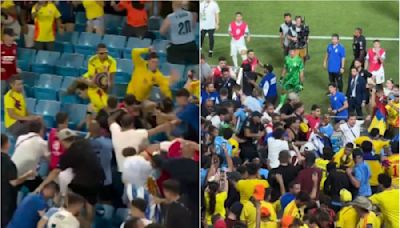 Escándalo en la Copa América: jugadores uruguayos terminan a golpes en pleno estadio con hinchas colombianos - La Tercera