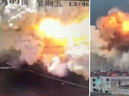 Cargo ship obliterated in huge explosion that sent shockwaves through buildings