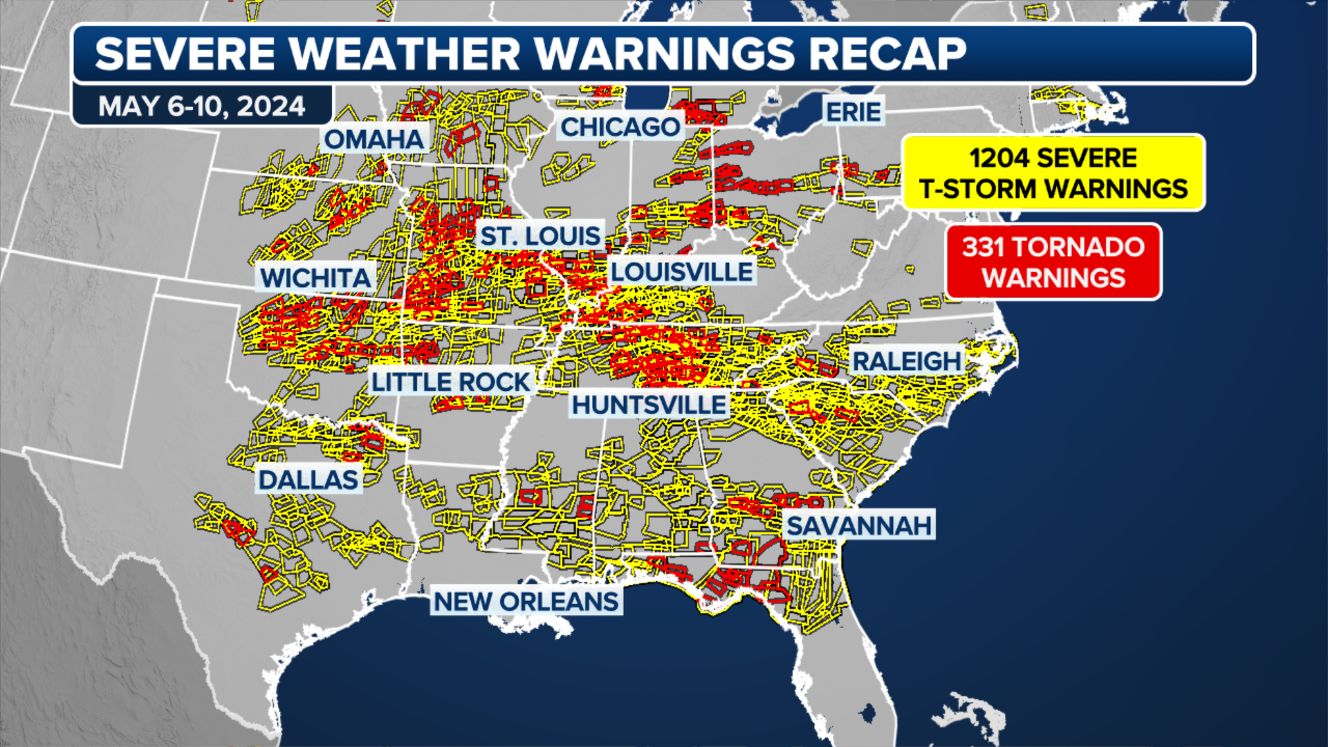 A look back: America endures 2 weeks under severe weather siege of over 600 Tornado Warnings