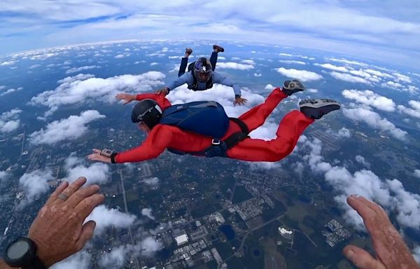 'Living life with no regrets' - police lieutenant skydives to celebrate 31-year career