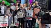 Colin Farrell, Mariska Hargitay, Danny Strong and More Stars Rally at WGA Picket Line Outside Paramount in Times Square