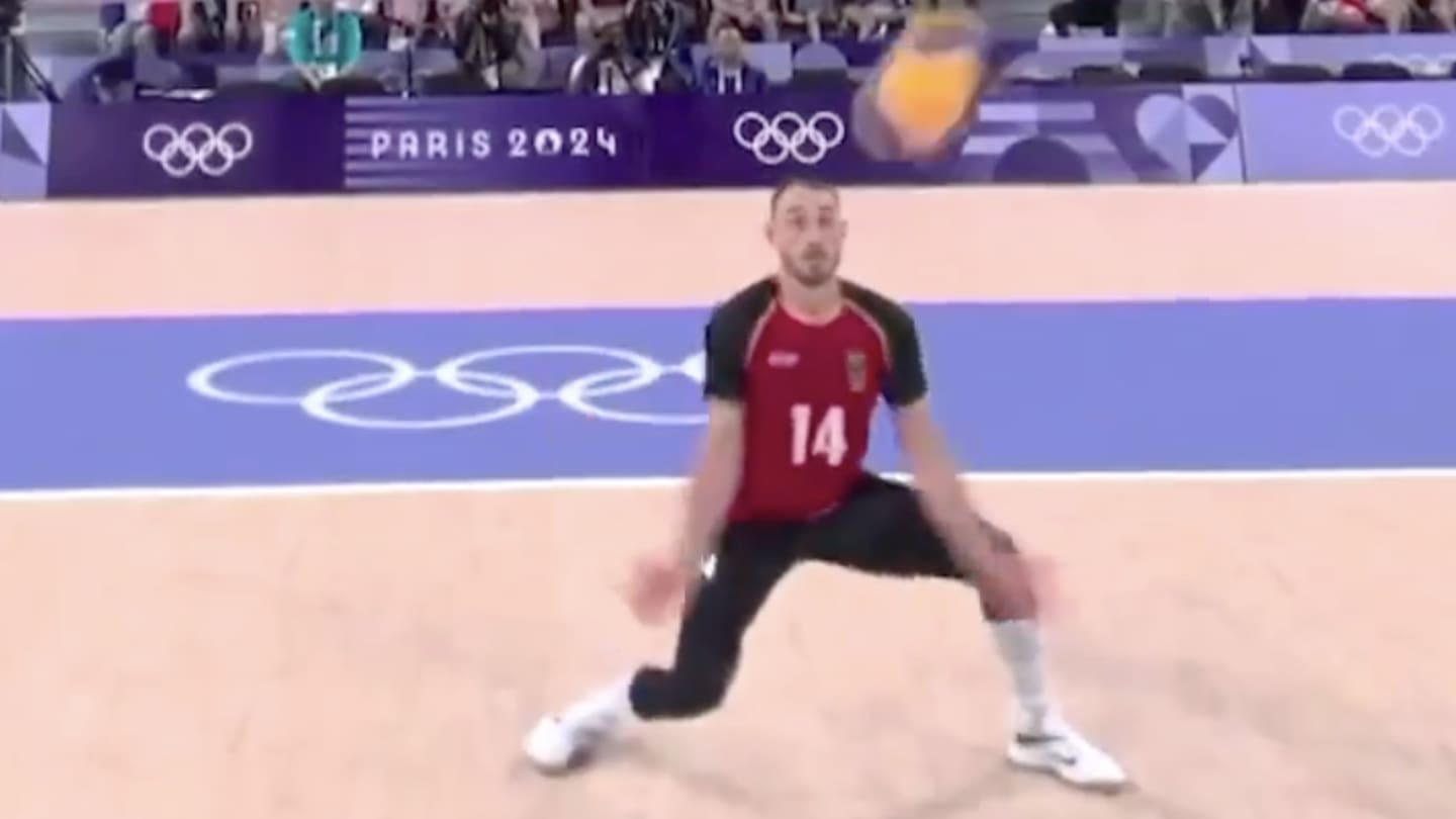 German Olympic Volleyball Player Immortalized By Spiked Ball to the Face