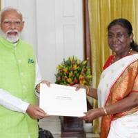 Narendra Modi handed his resignation to President Droupadi Murmu as part of the formal process before returning to power for a third term
