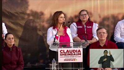 Inmigrante de Chicago participa en mitin de Claudia Sheinbaum, candidata a la presidencia de México