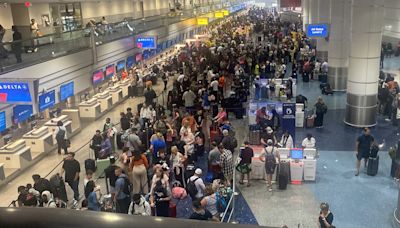 Harry Reid Airport in Las Vegas filled with stranded passengers overnight as systems outage hits airlines