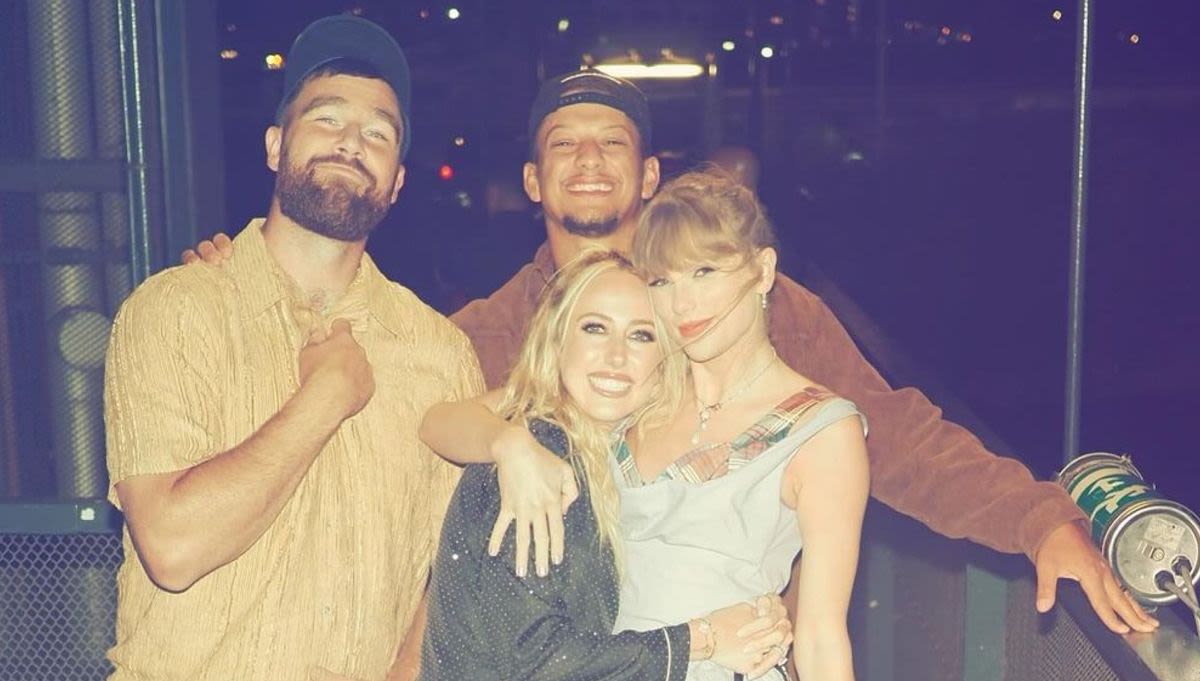 Taylor Swift Tackles Double Date Night Style in a Cinderella Blue Drop-Waist Dress