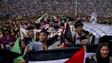 Cheers erupt as pro-Palestinian protesters removed from Michigan graduation