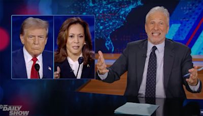 Jon Stewart breaks down the biggest Harris-Trump debate moments in live monologue