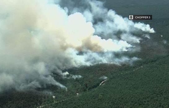 Fire burning in NJ's Wharton State Forest; Batona Campground evacuated