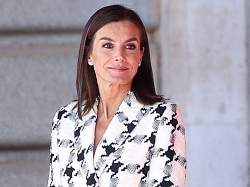 Queen Letizia of Spain Updates Power Dressing With Houndstooth Blazer for Royal Palace Event
