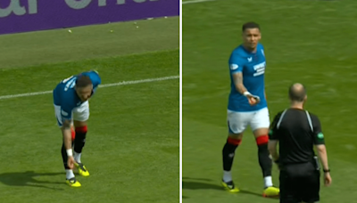 Celtic fans target Rangers captain Tavernier with missiles during Old Firm clash