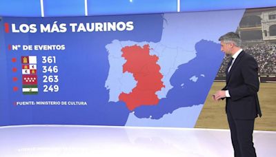 El mapa de los toros en España