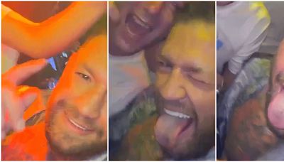 Conor McGregor can be seen on video partying just six weeks before he's due to fight Michael Chandler at UFC 303