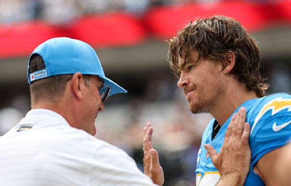 Justin Herbert wasn't prepared for Jim Harbaugh's pregame pump-up routine