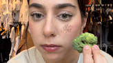 "I applied my faux freckles with a piece of broccoli and the results were interesting, to say the least"