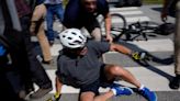 ‘My foot got caught’: Biden falls off bike in Rehoboth Beach