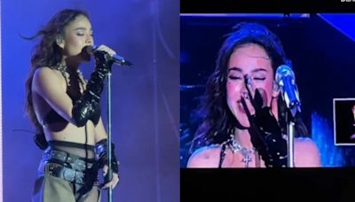 Danna Paola rompe en llanto en pleno concierto en Monterrey ante el grito de fans: '¡no estás sola!'